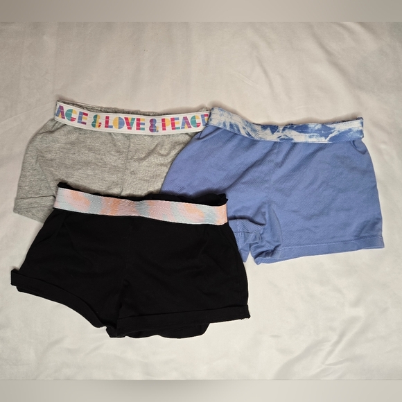 Wonder Nation Girls' Play Shorts Size 7/8 Decortive Elastic Waist Band Set Of 3 - Picture 1 of 11